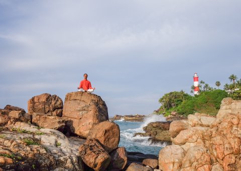 Eine Yoga Übung in einer einmaligen Umgebung