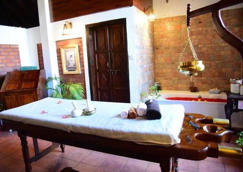 Der Behandlungsraum des AyurSoma Ayurveda Royal Retreats